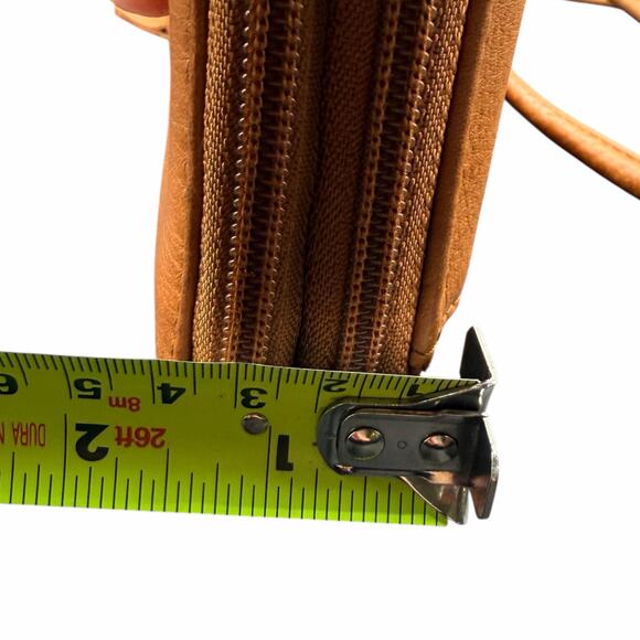 Fossil Leather Wallet Crossbody Tan Zip Around Phone Bag - Picture 7 of 7